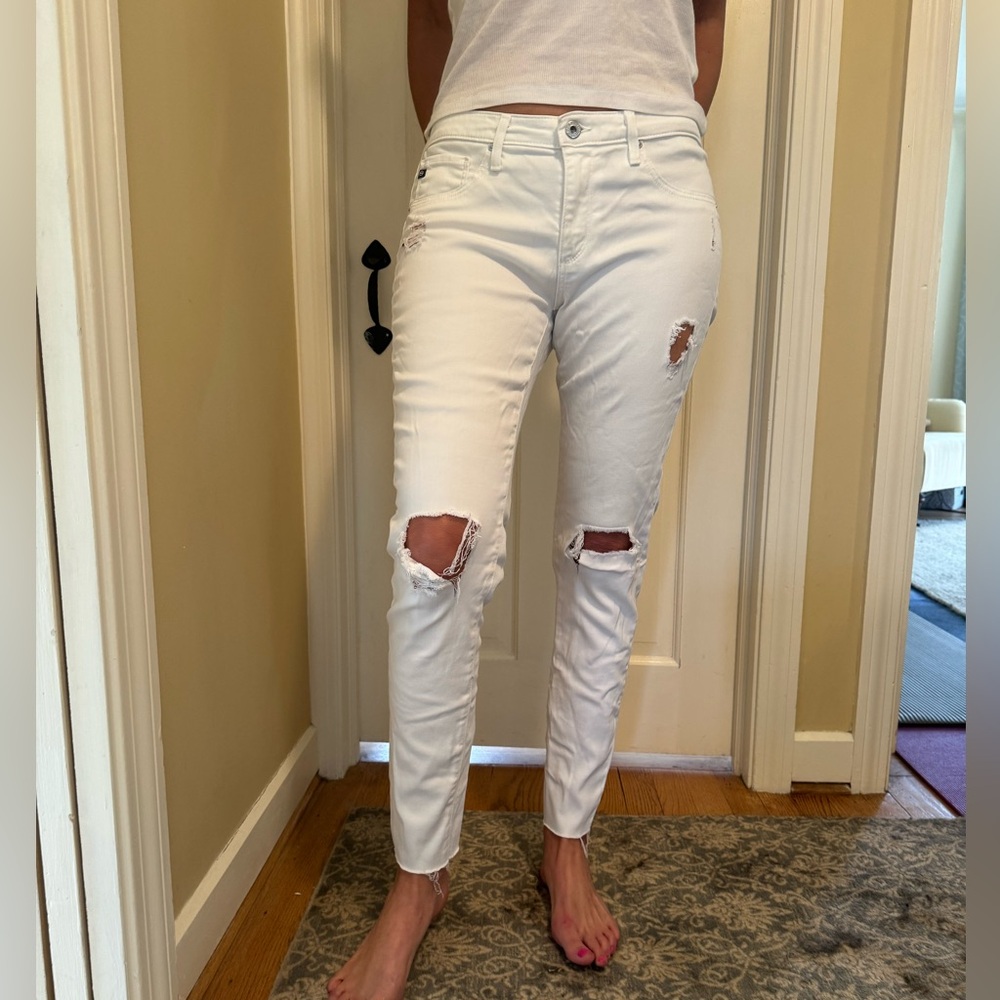 AG - The Legging Ankle white denim jeans